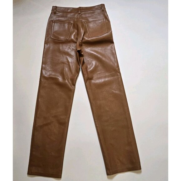Wilfred Melina Faux Leather Pants Brown 6 5 Pocket Style FVL 04-06-6940-R-FA22 E - Picture 2 of 8